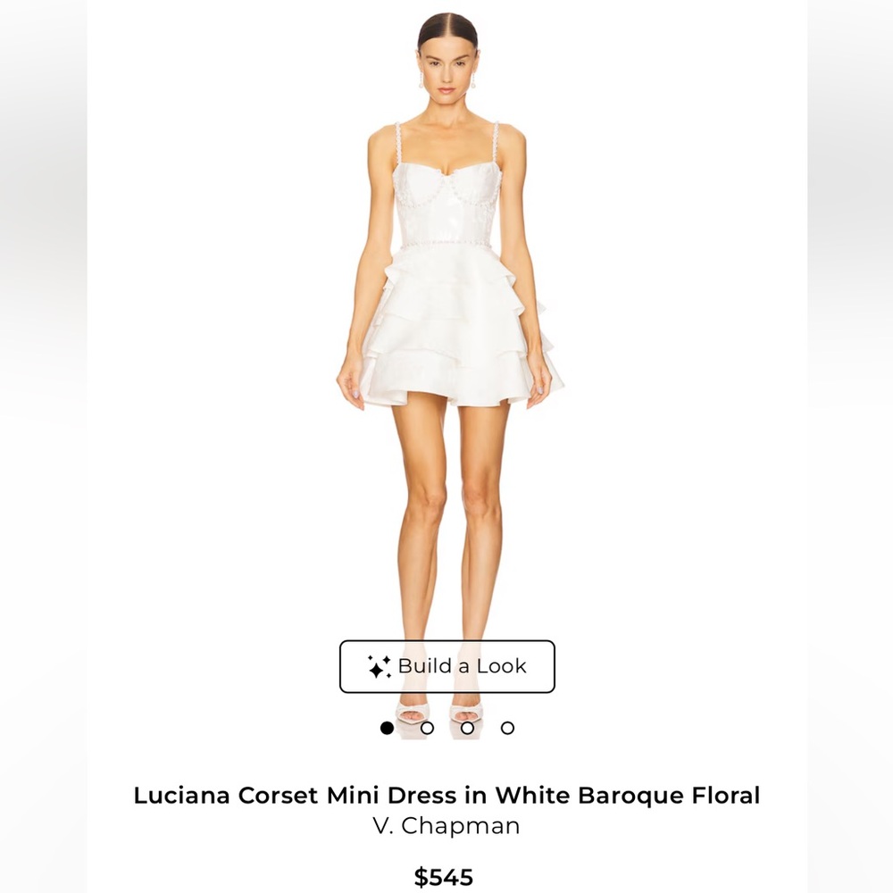 V. Chapman The Luciana Dress in White Baroque Floral